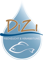Logo DiZi, Wassertropfen mit Fischsymbol